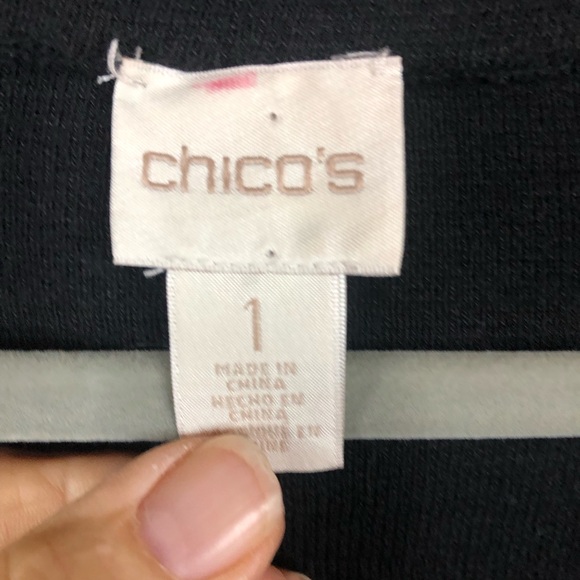 Chico’s Cardigan Sweater Beaded Sleeves and Collar Single Hook Closure - Picture 8 of 8